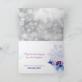 Instagram Foto's Kerstbal Roze Paarse Sneeuw Kaart (Binnen)