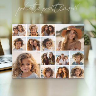 Instagram Fotosamenstelling - 14 foto's Wit Briefkaart