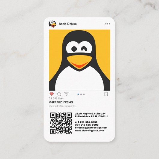 Instagram-geïnspireerd modern visitekaartje (Achterkant)