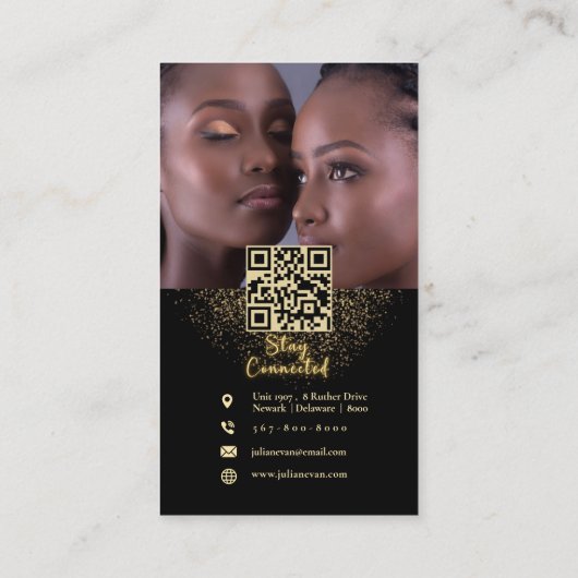 Instagram Glitter Goud Afrikaans Haarvlechten Visitekaartje (Achterkant)