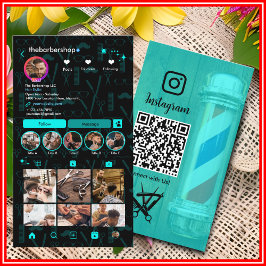 Instagram Haar Stylist Barber Shop Scan te Verbind Visitekaartje