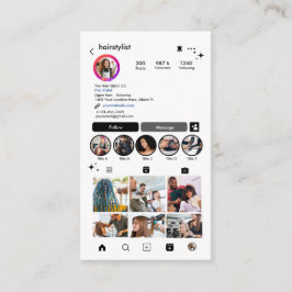 Instagram Haarstylist Zwart QR Code Social Media Visitekaartje