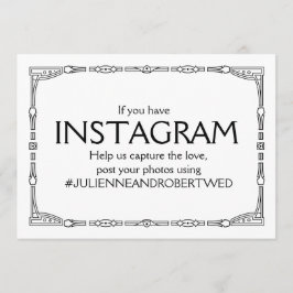 "Instagram Hashtag" Art Deco Style Weddenschap