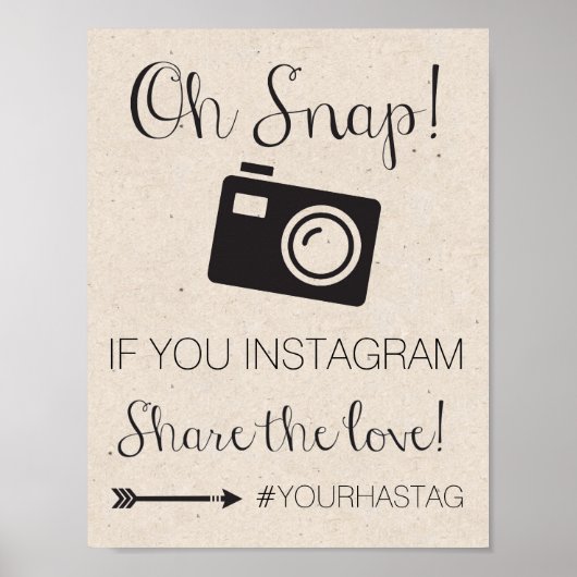 Instagram Hashtag Weddenschap Poster (Voorkant)