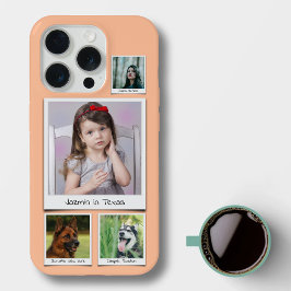 Instagram Herinneringen Collage 4 foto Peach Fuzz iPhone 15 Pro Case