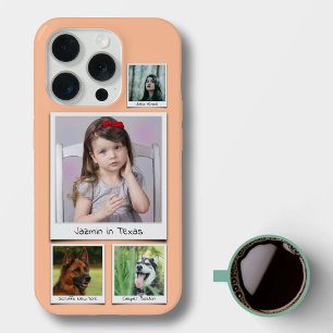 Instagram Herinneringen Collage 4 foto Peach Fuzz iPhone 15 Pro Case