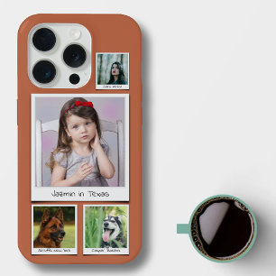 Instagram Herinneringen Collage 4 foto Topaz Oranj iPhone 15 Pro Case