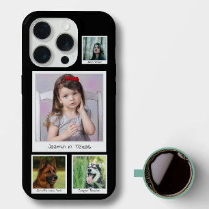 Instagram Herinneringen Collage 4 foto's Zwart iPhone 15 Pro Case
