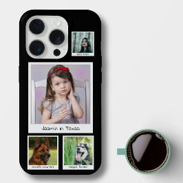 Instagram Herinneringen Collage 4 foto's Zwart iPhone 15 Pro Case