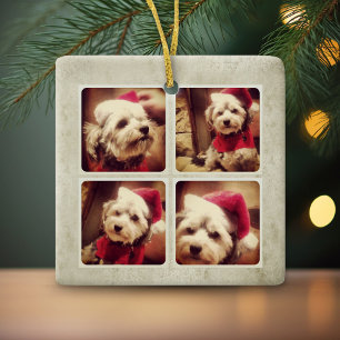 Instagram Holiday Photo Collage Keramisch Ornament