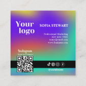 Instagram Holografische Gradiënt Social Media Icon Vierkante Visitekaartje (Achterkant)