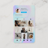 Instagram Holografische QR-code 10 Fotorooster Visitekaartje (Achterkant)