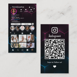 Instagram Influencer QR-code sociale media Visitekaartje