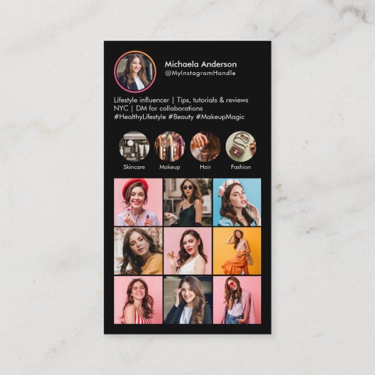 Instagram Influencer QR-code Visitekaartje (Achterkant)