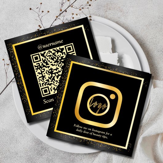 Instagram Influencer Vlogger Fotostijl Goud Vierkante Visitekaartje