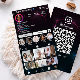 Instagram Influencer Zwart QR Code Social Media Visitekaartje