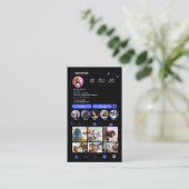 Instagram Kapper Blauwe QR-code Social Media Visitekaartje (Staand voorkant)