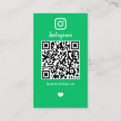 Instagram Kapper Groen QR Code Sociale Media Visitekaartje (Achterkant)