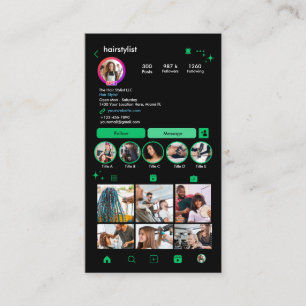 Instagram Kapper Groen QR Code Sociale Media Visitekaartje