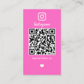 Instagram Kapper Roze QR Code Social Media Visitekaartje (Achterkant)
