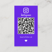 Instagram Kapper Violet QR Code Sociale Media Visitekaartje (Achterkant)