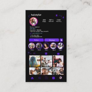 Instagram Kapper Violet QR Code Sociale Media Visitekaartje