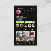 Instagram Kapsalon Lime QR Code Sociale Media Visitekaartje (Voorkant)