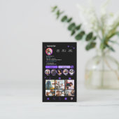 Instagram Kapsalon Paarse QR-code Social Media Visitekaartje (Staand voorkant)