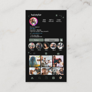 Instagram Kapsalon Sage Green QR Social Media Visitekaartje