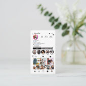 Instagram Kapsalon Zwart QR Code Sociale Media Visitekaartje (Staand voorkant)