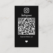 Instagram Kapsalon Zwart QR Code Sociale Media Visitekaartje (Achterkant)