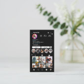 Instagram Kapsalon Zwart QR Code Sociale Media Visitekaartje (Staand voorkant)