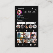 Instagram Kapsalon Zwart QR Code Sociale Media Visitekaartje (Voorkant)