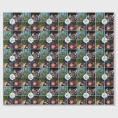 Instagram Kerstseizoensfoto's Monogram Cadeaupapier (Vlak)