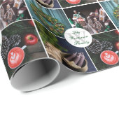 Instagram Kerstseizoensfoto's Monogram Cadeaupapier (Rol Hoek)