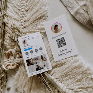 Instagram licht thema QR code 7 foto sociale media Visitekaartje