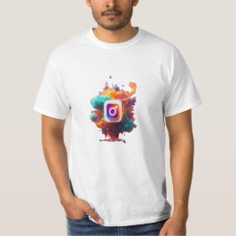 Instagram logo in prachtige kleurrijke tornado t-shirt