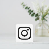 Instagram logo social media zwart-wit promo contactkaartje (Staand voorkant)