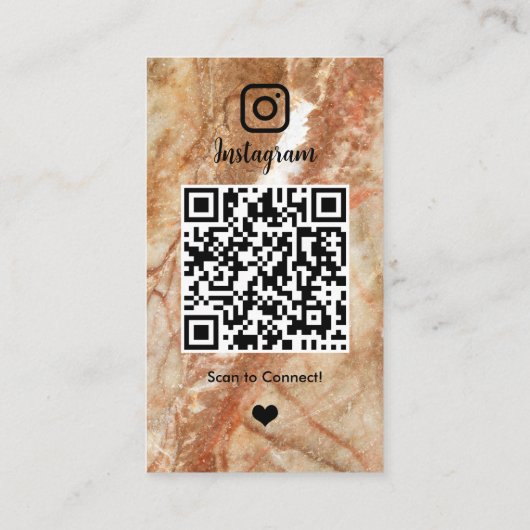 Instagram LUXE Marmer QR Code Visitekaartje (Achterkant)