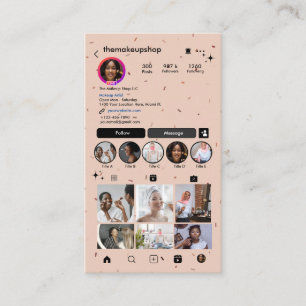 Instagram Make-up Artiest Boho Terrazzo QR Code Visitekaartje