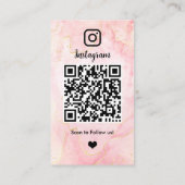 Instagram Marmer Roze QR Code Social Media Visitekaartje (Achterkant)