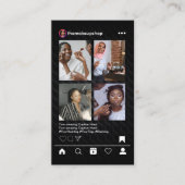 Instagram Metaal Zwart QR Code Social Media Visitekaartje (Voorkant)