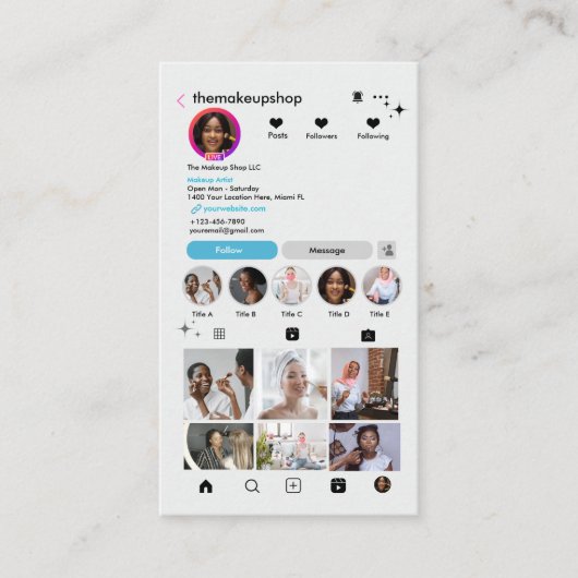 Instagram Modern Blauw QR Code | Sociale Media  Visitekaartje (Voorkant)