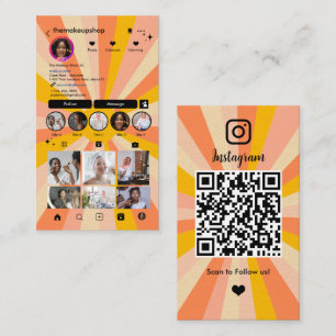 Instagram Modern Retro Boho QR-code sociale media Visitekaartje