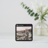 Instagram moderne foto sociale media minimaal zwar contactkaartje (Staand voorkant)