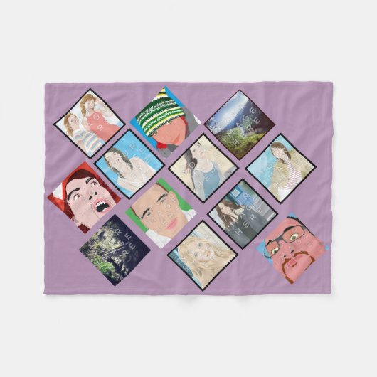 Instagram Mosaic Photo Lt Violet Fleece Blanket Deken (Voorkant (Horizontaal))