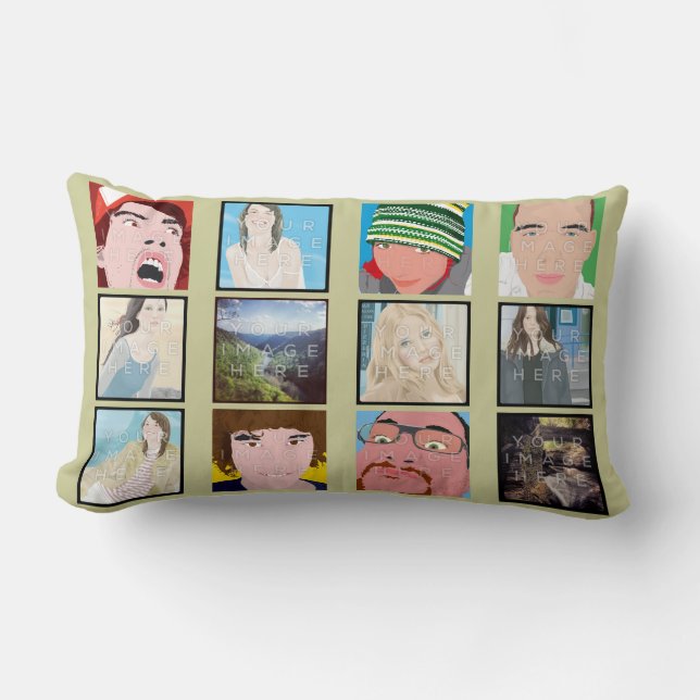 Instagram Mosaic Photo Personalised Pillow Kussen (Voorkant)
