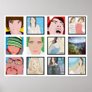 Instagram Mosaic Photo Personated Poster Print