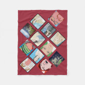 Instagram Mosaic Photo Red Custom Fleece Blanket Deken (Voorkant)