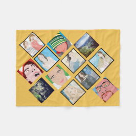 Instagram Mosaic Photo Yellow Fleece Blanket Deken